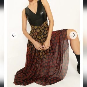 Blackmilk Firebending Sleeveless Mixed Media Dress - limited
